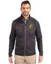 Oregon Ducks Cutter & Buck Mainsail Sweater-Knit Mens Big and Tall Full Zip Jacket Charcoal Heather Front Thumbnail Image