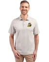 Oregon Ducks Cutter & Buck Virtue Eco Pique Stripe Recycled Mens Big and Tall Polo Polished Medium Gray Front Thumbnail Image