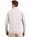 Oregon Ducks Cutter & Buck Adapt Eco Knit Hybrid Recycled Mens Big & Tall Full Zip Jacket Polished Medium Gray Back Thumbnail Image