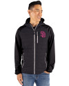 San Diego Padres City Connect Cutter & Buck Rainier Primaloft Mens Eco Full Zip Hybrid Jacket Black Front Thumbnail Image