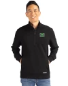 Marshall Thundering Herd Cutter & Buck Roam Epic Versatility Recycled Quarter Zip Mens Pullover Black Front Thumbnail Image