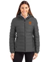 View image 1: Clemson Tigers Alumni Cutter & Buck Mission Ridge Repreve® Recycled Insulated Puffer Womens Full Zip Jacket Elemental Grey Front