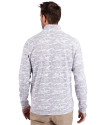 Marshall Thundering Herd Cutter & Buck Traverse Stretch Eco Camo Print Quarter Zip Mens Pullover Charcoal Back Thumbnail Image