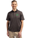 Marshall Thundering Herd Cutter & Buck Virtue Eco Pique Micro Stripe Recycled Mens Polo Black/Elemental Grey Front Thumbnail Image