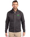 Marshall Thundering Herd Cutter & Buck Mainsail Sweater-Knit Mens Full Zip Jacket Charcoal Heather Front Thumbnail Image