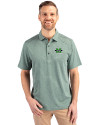 View image 7: Marshall Thundering Herd Cutter & Buck Forge Recycled Heather Stripe Four-Way Stretch Mens Polo Hunter Heather Front