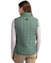 Marshall Thundering Herd Cutter & Buck Rainier PrimaLoft® Womens Eco Insulated Full Zip Puffer Vest Hunter Melange Back Thumbnail Image