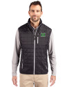 View image 1: Marshall Thundering Herd Cutter & Buck Rainier Recycled Insulated Puffer Mens Big & Tall Full Zip Vest Black Front