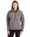 Marshall Thundering Herd Cutter & Buck Cascade Eco Fleece Womens Pullover Jacket Elemental Grey/Black Front Thumbnail Image