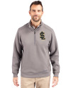 Salt Lake Bees Cutter & Buck Roam Epic Versatility Recycled Quarter Zip Mens Pullover Elemental Grey Front Thumbnail Image
