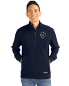 Hillsboro Hops Cutter & Buck Roam Epic Versatility Recycled Quarter Zip Mens Pullover Navy Blue Front Thumbnail Image