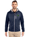 Hillsboro Hops Cutter & Buck Rainier Primaloft Mens Eco Full Zip Hybrid Jacket Dark Navy Front Thumbnail Image