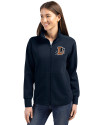 Durham Bulls Cutter & Buck Roam Epic Versatility Full Zip Recycled Womens Jacket Navy Blue Front Thumbnail Image