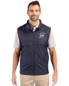 Miami Marlins Stars & Stripes Cutter & Buck Stealth Hybrid Quilted Mens Big and Tall Windbreaker Vest Liberty Navy Front Thumbnail Image