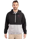 Georgia Bulldogs Alumni Cutter & Buck Charter Eco Recycled Mens Anorak Jacket Black/Polished Front Thumbnail Image