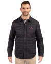 Georgia Bulldogs Alumni Cutter & Buck Rainier PrimaLoft® Mens Eco Insulated Quilted Shirt Jacket Black Front Thumbnail Image