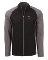 Georgia Bulldogs Alumni Cutter & Buck Adapt Eco Knit Hybrid Recycled Mens Full Zip Jacket Black Heather/Black Mannequin Thumbnail Image