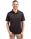 Georgia Bulldogs Alumni Cutter & Buck Virtue Eco Pique Tile Print Recycled Mens Big & Tall Polo Black Front Thumbnail Image