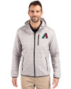 Arizona Diamondbacks Cutter & Buck Rainier Primaloft Eco Mens Full Zip Hooded Jacket Polished Medium Gray Front Thumbnail Image