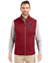 Arizona Diamondbacks Cutter & Buck Mainsail Sweater-Knit Mens Full Zip Vest Cardinal Red Heather Front Thumbnail Image