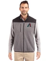 Arizona Diamondbacks Cutter & Buck Cascade Eco Fleece Mens Vest Elemental Grey/Black Front Thumbnail Image