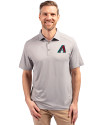 Arizona Diamondbacks Cutter & Buck Forge Eco Stretch Recycled Mens Polo Polished Medium Gray Front Thumbnail Image