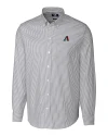 Arizona Diamondbacks Cutter & Buck Stretch Oxford Stripe Mens Big and Tall Long Sleeve Dress Shirt Charcoal Mannequin Thumbnail Image