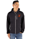 Baltimore Orioles Cooperstown Cutter & Buck Rainier Primaloft Mens Eco Full Zip Hybrid Jacket Black Front Thumbnail Image
