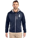 Chicago Cubs Cooperstown Cutter & Buck Rainier Primaloft Mens Eco Full Zip Hybrid Jacket Dark Navy Front Thumbnail Image