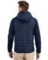 Chicago Cubs Cooperstown Cutter & Buck Rainier Primaloft Mens Eco Full Zip Hybrid Jacket Dark Navy Back Thumbnail Image