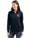 Washington Nationals Cooperstown Cutter & Buck Roam Epic Versatility Full Zip Recycled Womens Jacket Navy Blue Front Thumbnail Image