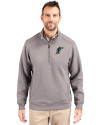 Miami Marlins Cooperstown Cutter & Buck Roam Epic Versatility Recycled Quarter Zip Mens Pullover Elemental Grey Front Thumbnail Image