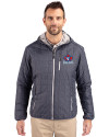 Toronto Blue Jays Cooperstown Cutter & Buck Rainier Primaloft Eco Mens Full Zip Hooded Jacket Anthracite Melange Front Thumbnail Image