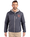 Washington Nationals Cooperstown Cutter & Buck Rainier Primaloft Eco Mens Full Zip Hooded Jacket Anthracite Melange Front Thumbnail Image