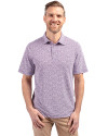 Front profile view of a College Purple Cutter & Buck Virtue Eco Pique Botanical Print Recycled Mens Polo Thumbnail Image