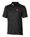 North Carolina State Wolfpack Alumni - Cutter & Buck Pike Micro Floral Print Stretch Mens Polo Black Mannequin Thumbnail Image