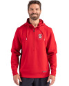 North Carolina State Wolfpack Alumni - Cutter & Buck Roam Epic Versatility Half Zip Recycled Mens Hooded Pullover Red Front Thumbnail Image