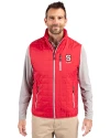 North Carolina State Wolfpack Alumni - Cutter & Buck Rainier PrimaLoft® Mens Big and Tall Eco Insulated Full Zip Puffer Vest Red Front Thumbnail Image