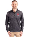 North Carolina State Wolfpack Alumni - Cutter & Buck Traverse Stretch Eco Camo Print Quarter Zip Mens Pullover Black Front Thumbnail Image