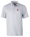 North Carolina State Wolfpack Alumni - Cutter & Buck Pike Constellation Print Stretch Mens Polo Polished Medium Gray Mannequin Thumbnail Image