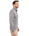 Carolina Panthers Historic Cutter & Buck Stealth Heathered Quarter Zip Mens Pullover Elemental Grey Side Thumbnail Image
