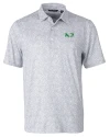 North Dakota Cutter & Buck Pike Constellation Print Stretch Mens Polo Polished Medium Gray Mannequin Thumbnail Image