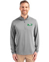 North Dakota Cutter & Buck Virtue Eco Pique Recycled Quarter Zip Mens Big & Tall Pullover Polished Medium Gray Front Thumbnail Image