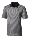 Umass Minutemen Cutter & Buck Forge Tonal Stripe Stretch Mens Big and Tall Polo Black Mannequin Thumbnail Image