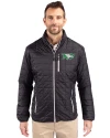 North Dakota Cutter & Buck Rainier PrimaLoft® Mens Eco Insulated Full Zip Puffer Jacket Black Front Thumbnail Image