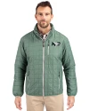 North Dakota Cutter & Buck Rainier PrimaLoft® Mens Eco Insulated Full Zip Puffer Jacket Hunter Melange Front Thumbnail Image