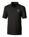 Carolina Panthers Historic Cutter & Buck Forge Pencil Stripe Stretch Mens Polo Black Mannequin Thumbnail Image