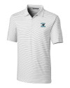 Carolina Panthers Historic Cutter & Buck Forge Pencil Stripe Stretch Mens Polo White Mannequin Thumbnail Image