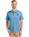 View image 1: Carolina Panthers Historic Cutter & Buck Prospect Recycled Featherlight Stretch Mens Polo Atlas Light Blue Front