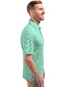 North Dakota Cutter & Buck Virtue Eco Pique Stripe Recycled Mens Polo Kelly Green Side Thumbnail Image